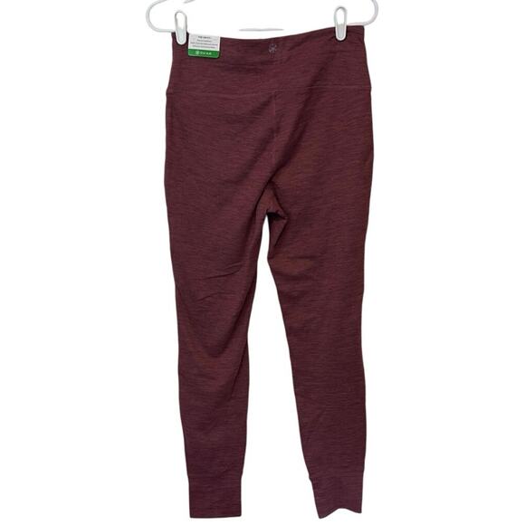 NWT Gaiam Om High Rise Porkchop Cuffed Leggings Size M Hawthorne Rose Heather - Picture 2 of 9